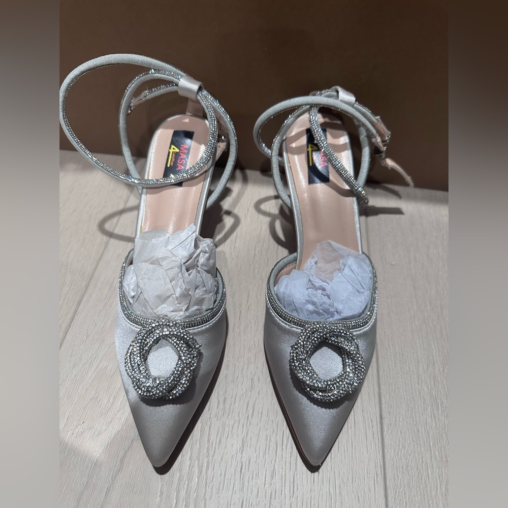 Elegant Silver Women's Heels